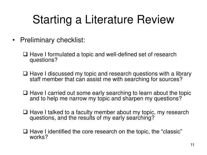 preliminary literature review explanation