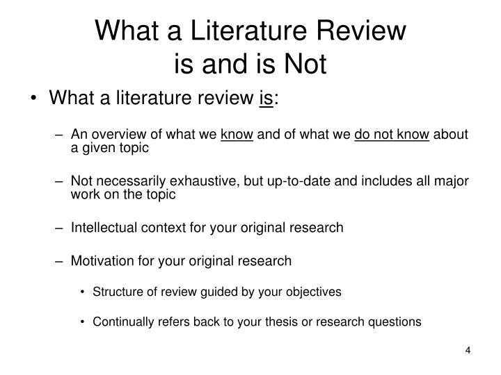 what is not a literature review