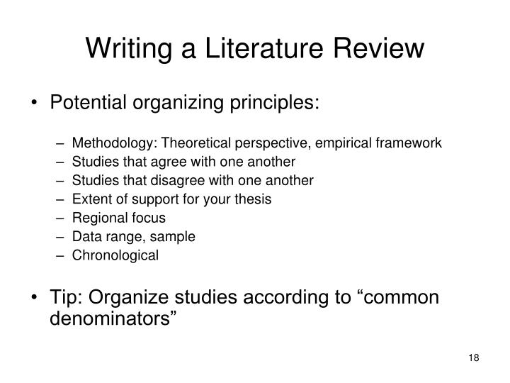 organizing a literature review paper