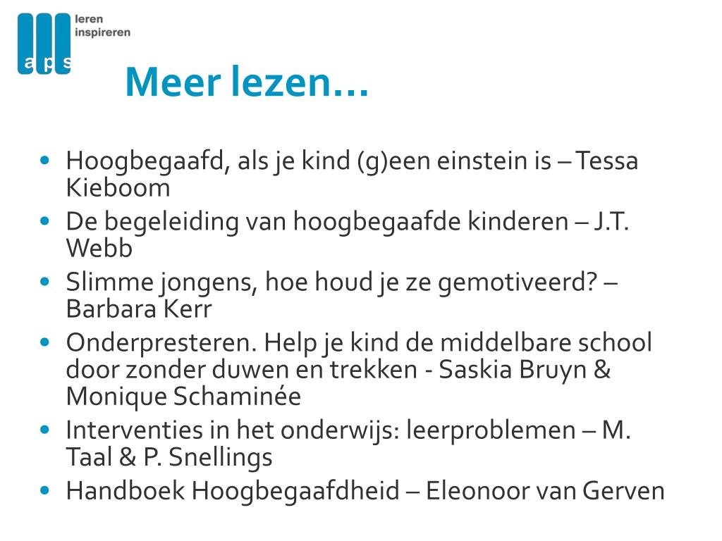 PPT - Het begeleiden van (hoog)begaafde leerlingen PowerPoint