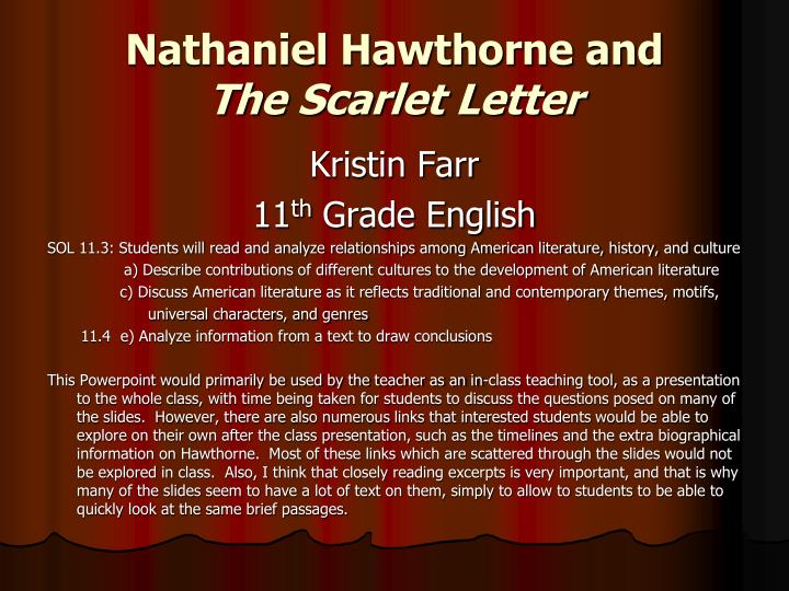 a literary analysis of the effects in scarlet letter by nathaniel hawthorne a literary analysis of the effects in scarlet letter by nathaniel hawthorne