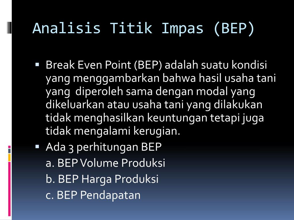 analisa bep parcel analisa bep parcel
