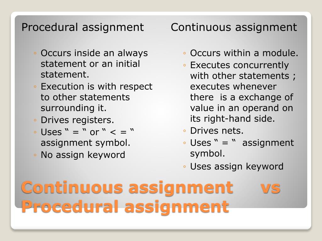 procedural continuous assignment in verilog