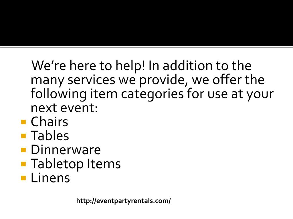 PPT Party Rentals Escondido, CA PowerPoint Presentation, free download ID3543260