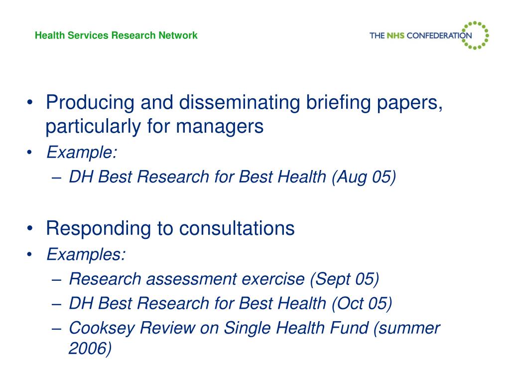 PPT - Health Services Research Network: Shaping Future Healthcare ...