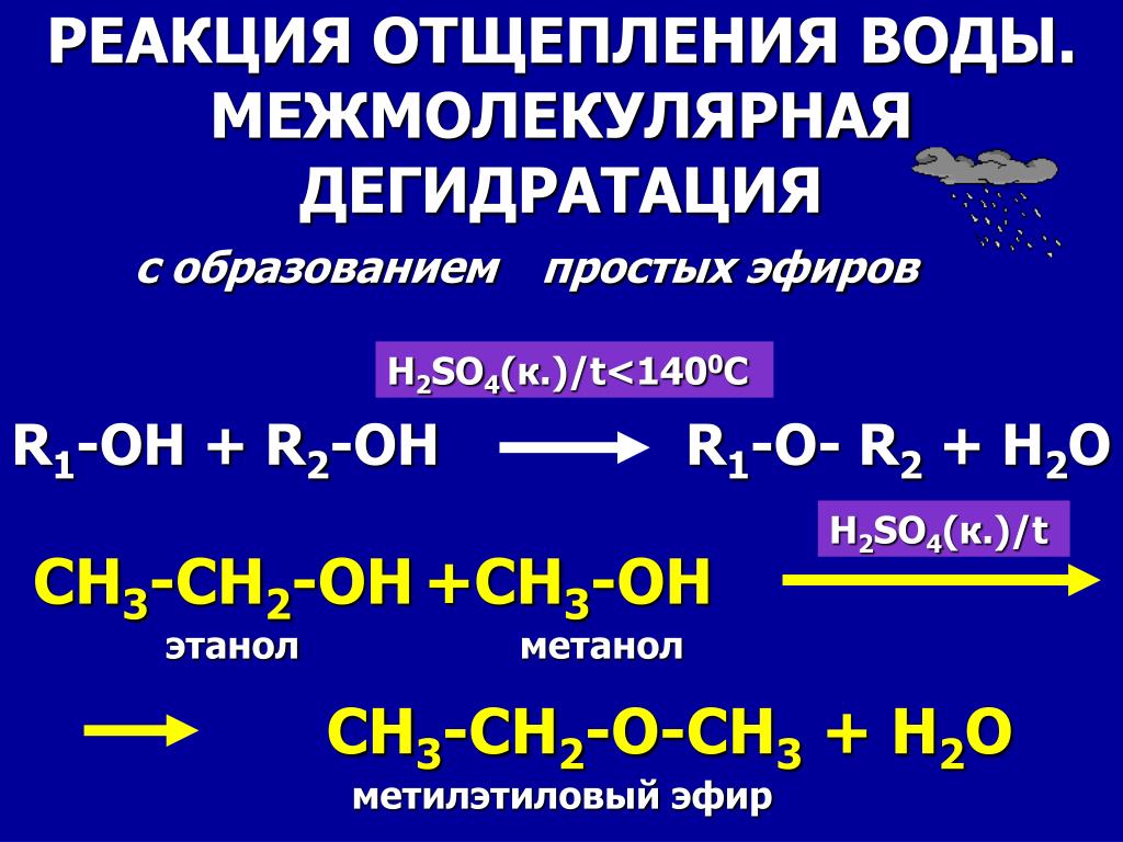 Внутримолекулярная дегидратация метанола. Межмолекулярная дегидратация этанола и метанола. Метилэтиловый эфир. Дегидратация метанола. Реакция дегидратации метанола.