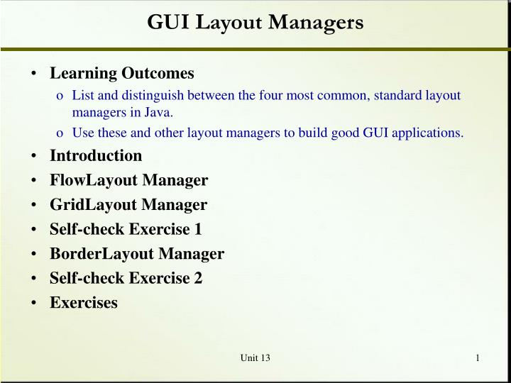 Ppt Gui Layout Managers Powerpoint Presentation Id 3552869