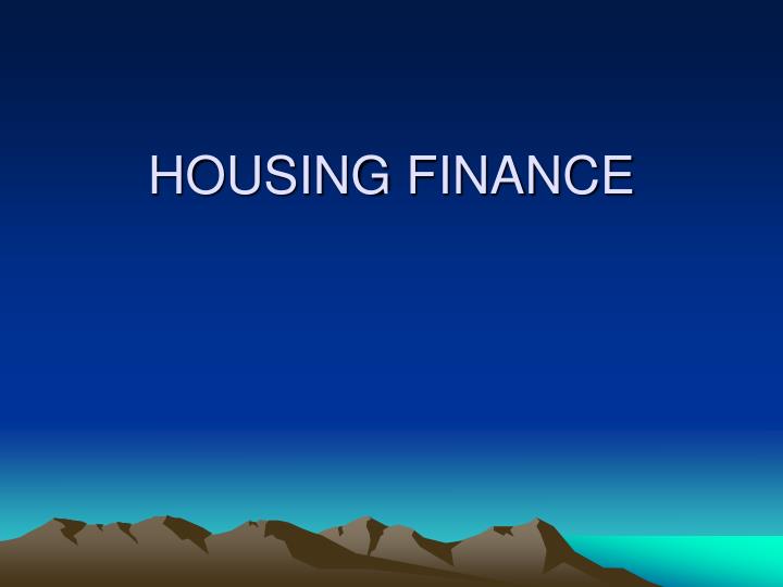 housing finance n.