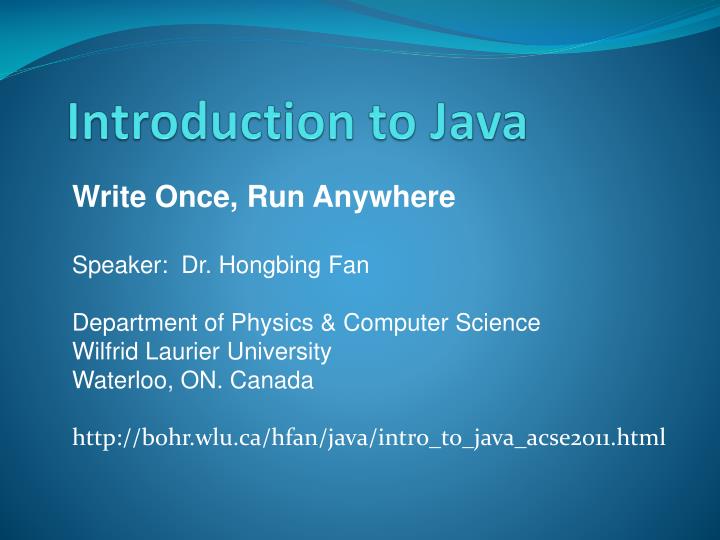 best presentation for java