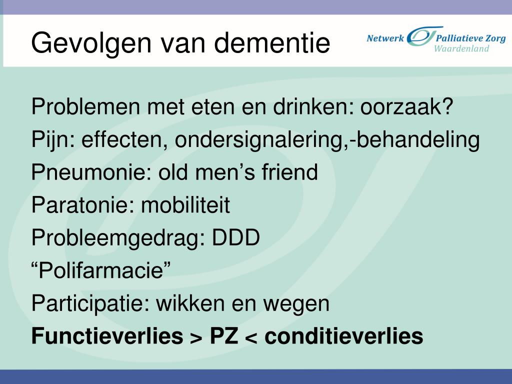 PPT - Casuistiekbespreking Dementie en Palliatieve zorg PowerPoint