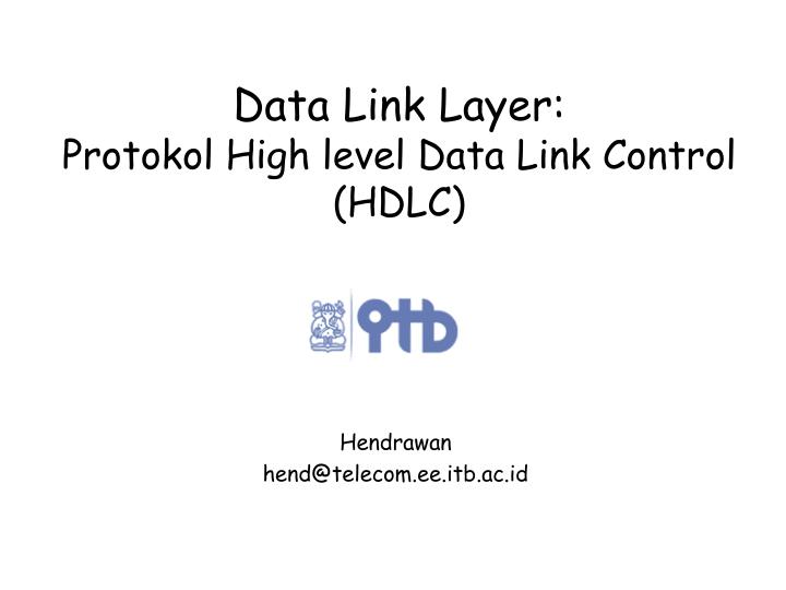 PPT Data Link Layer Protokol High level Data Link Control (HDLC