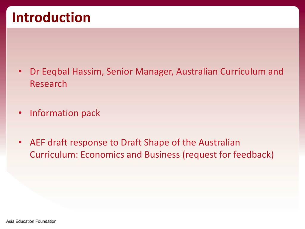 PPT - Asia perspectives in the Australian Curriculum: Economics and ...