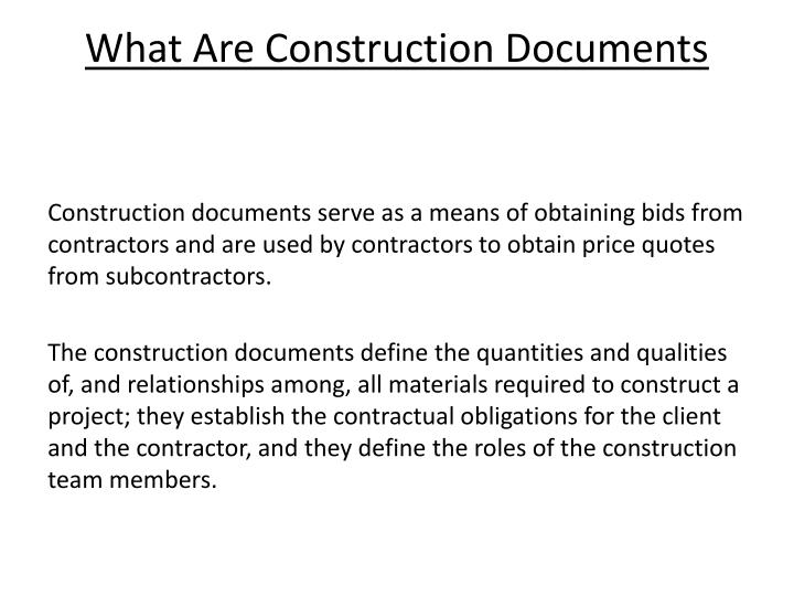 what are construction documents n.