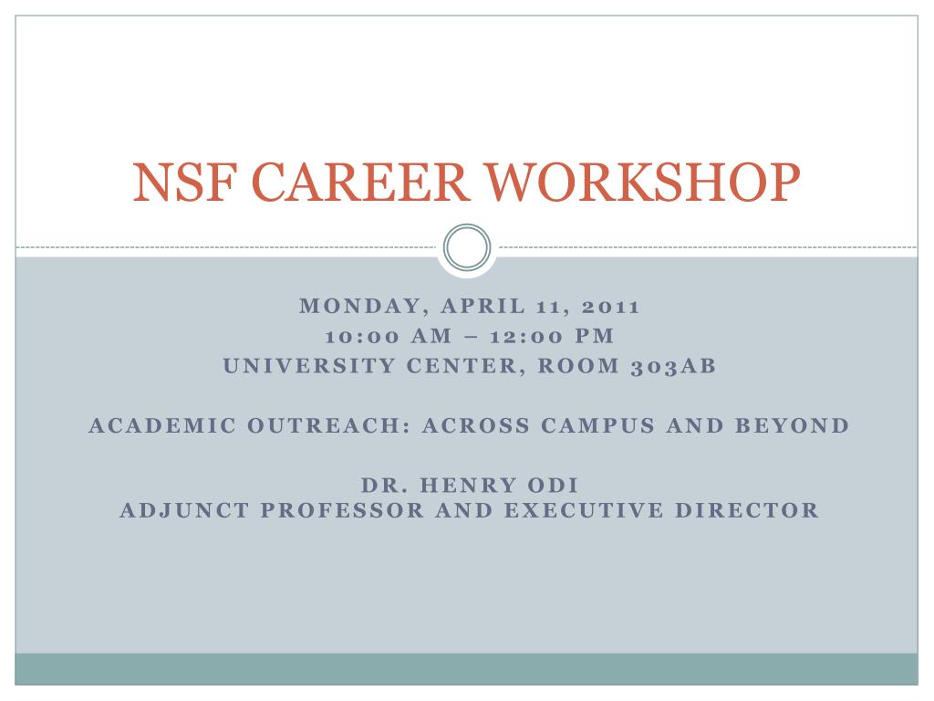 PPT NSF CAREER PowerPoint Presentation, free download ID