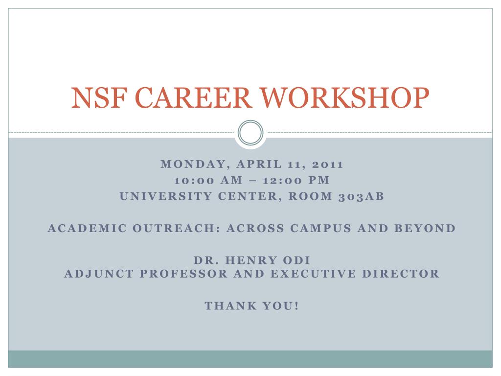 PPT NSF CAREER PowerPoint Presentation, free download ID