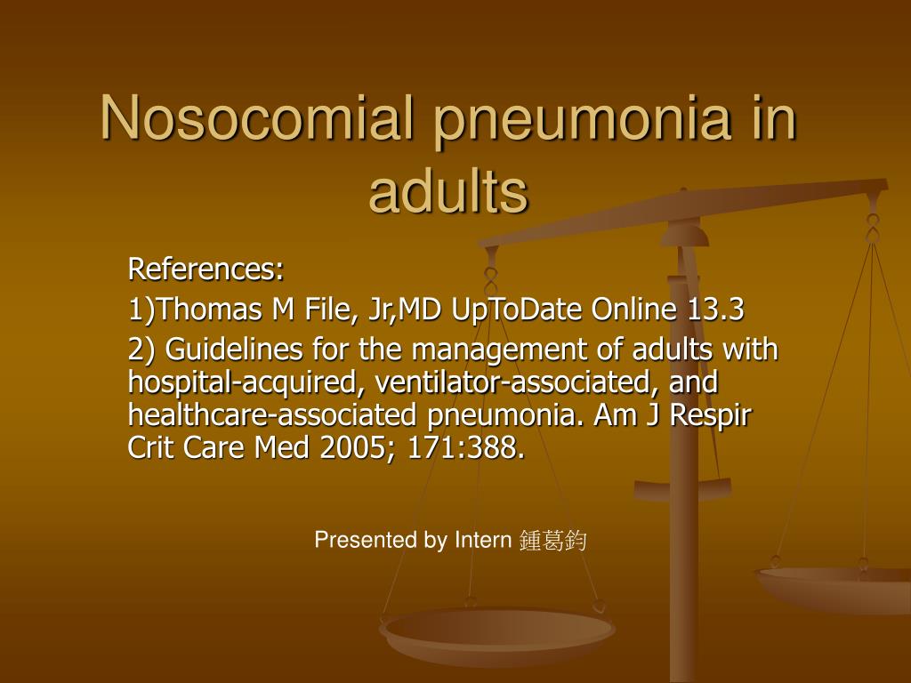 PPT - Nosocomial pneumonia in adults PowerPoint Presentation, free download  - ID:3560487