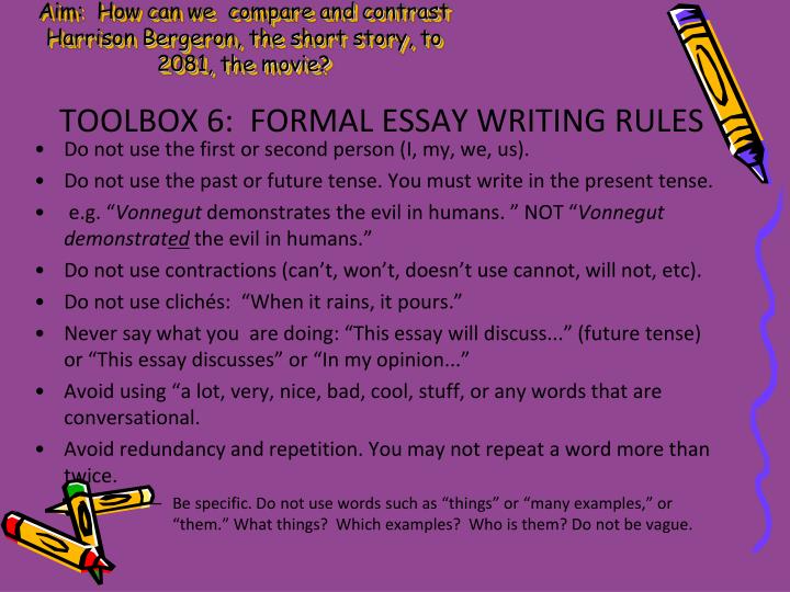 Essay writing rules