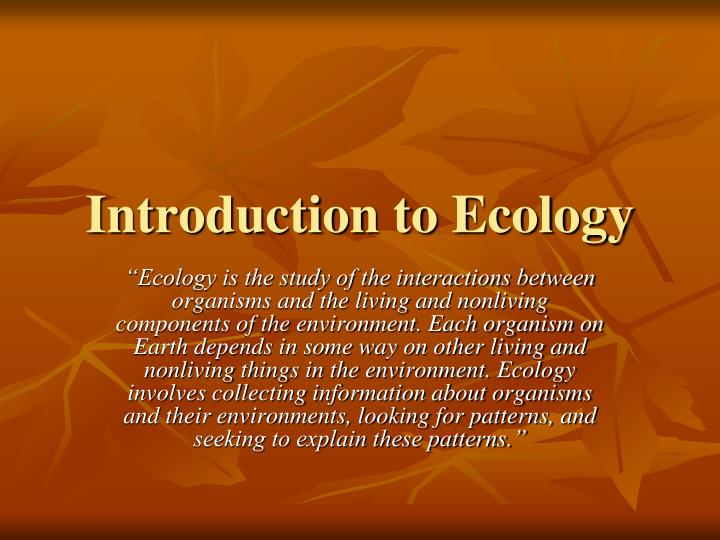 intro to ecology presentation