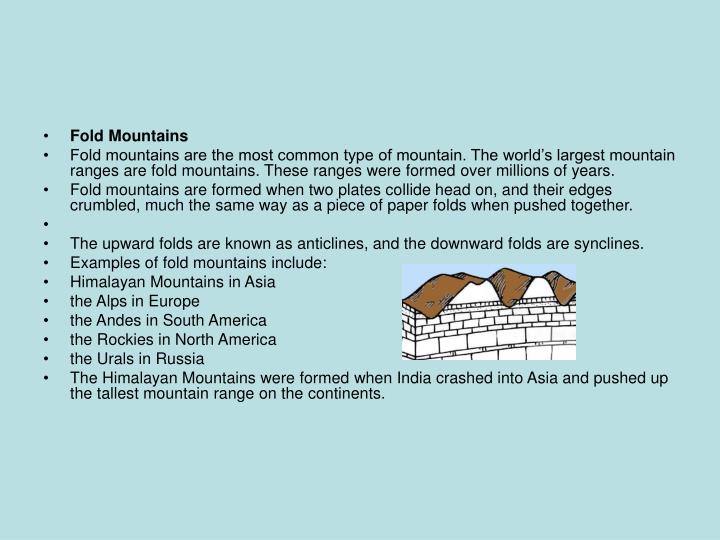 examples of fold mountains