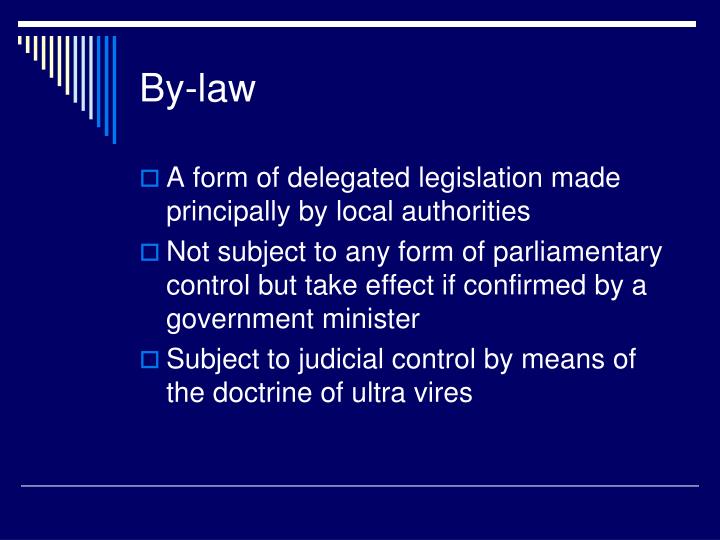 forms of delegated legislation