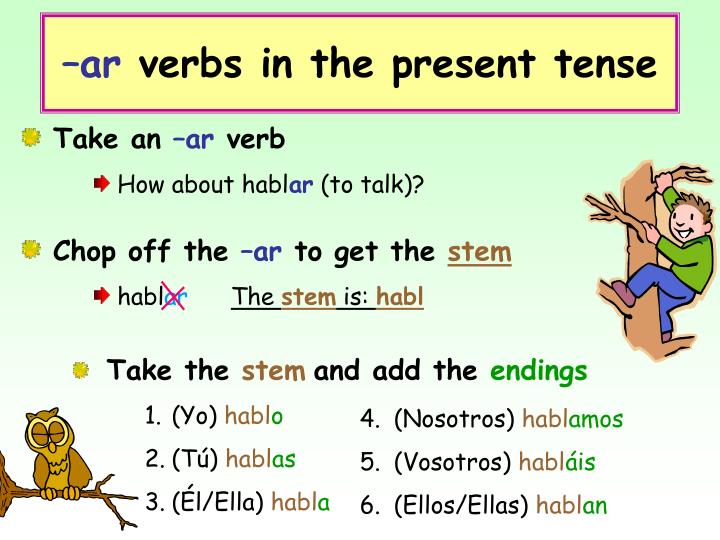 PPT ar Verbs In The Present Tense PowerPoint Presentation Free Download ID 3564232