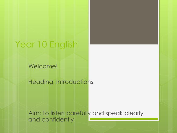 year 10 english presentation