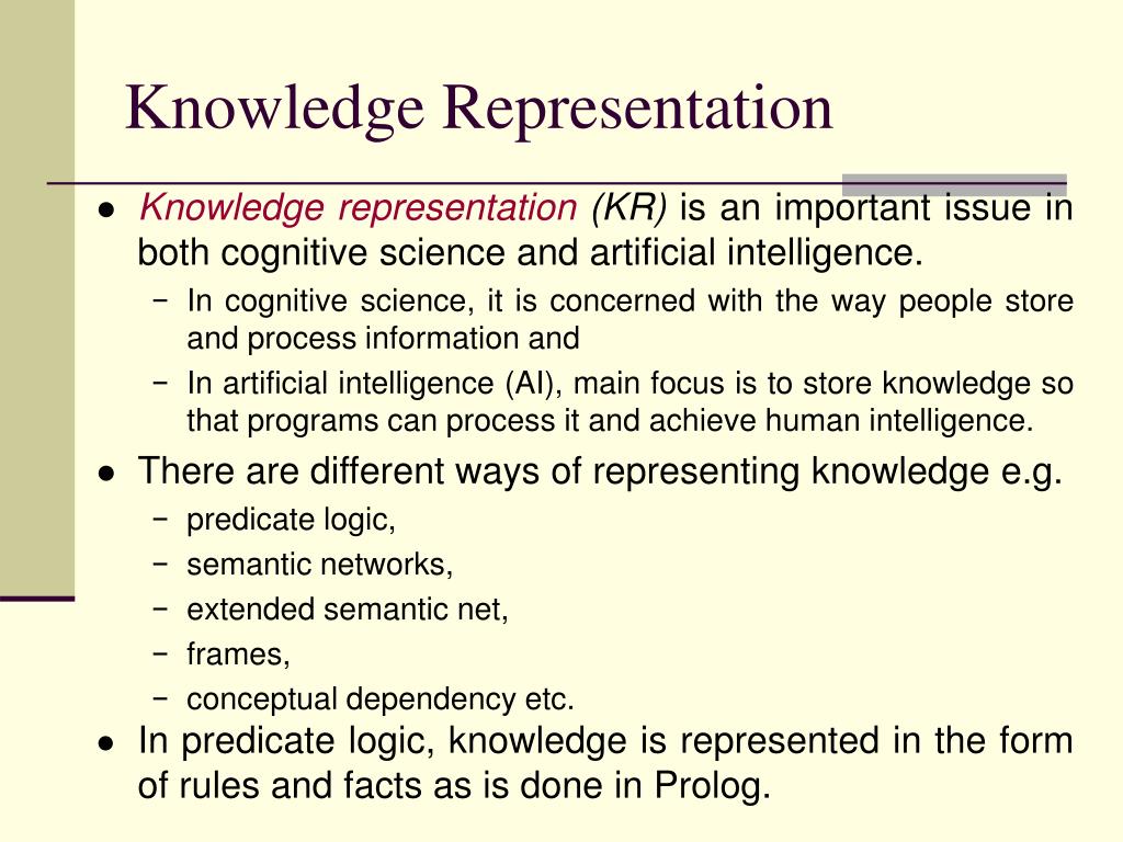 representation of knowledge in expert system