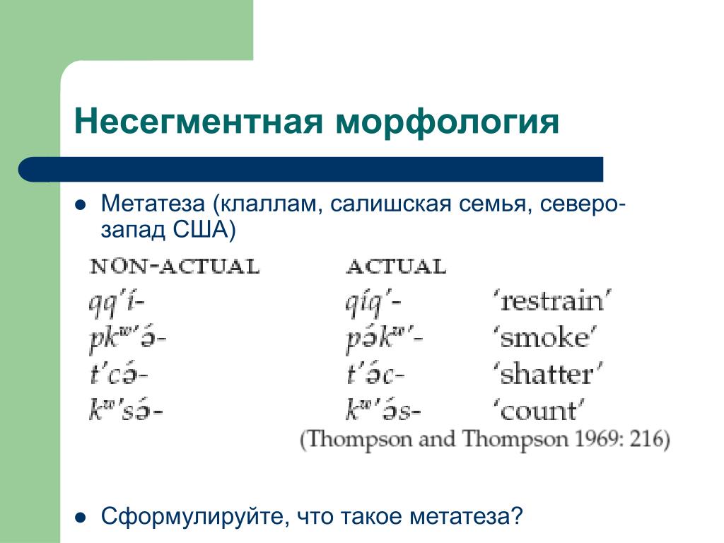 Морфологический анализ время. Метатеза. Несегментная морфология. Метатеза это в языкознании примеры. Метатеза примеры в русском языке.