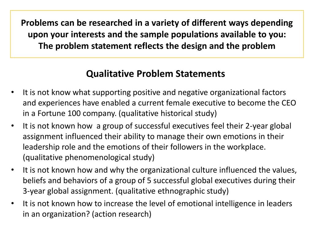 statement of problem in qualitative research