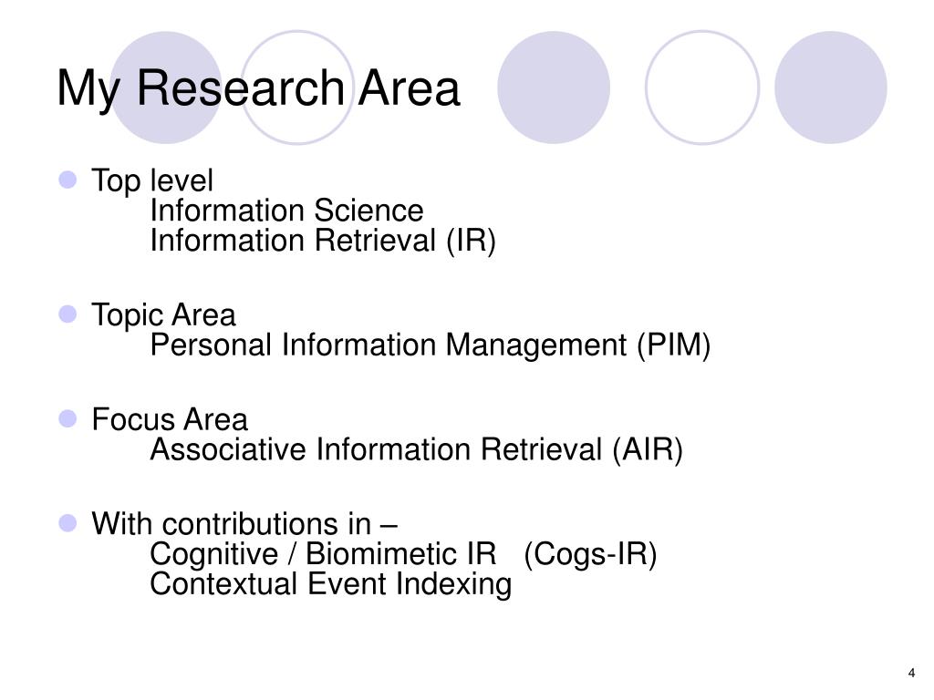 what is a study area in research