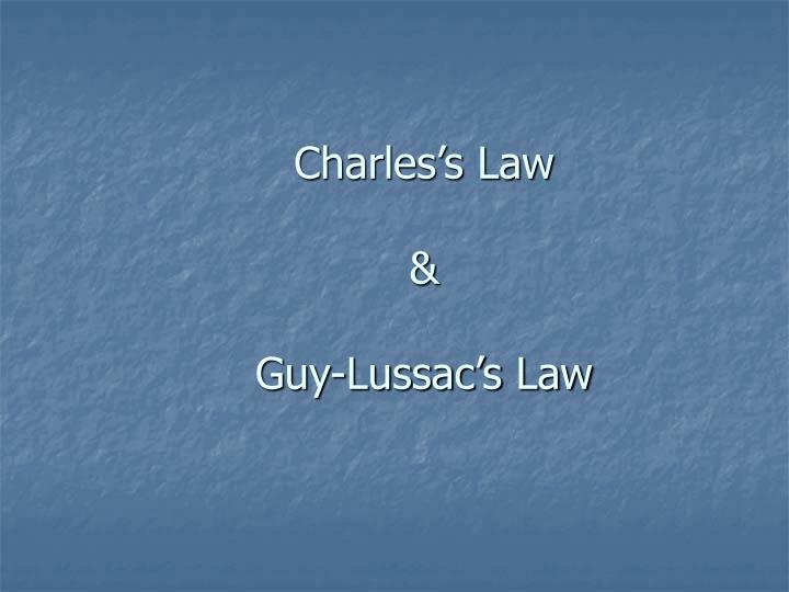 charles s law guy lussac s law n.