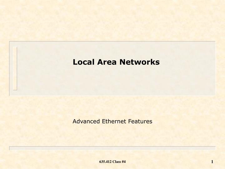 advanced ethernet features n.