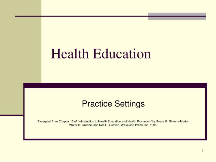 health education for school students ppt