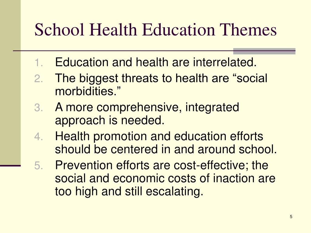 health education for school students ppt