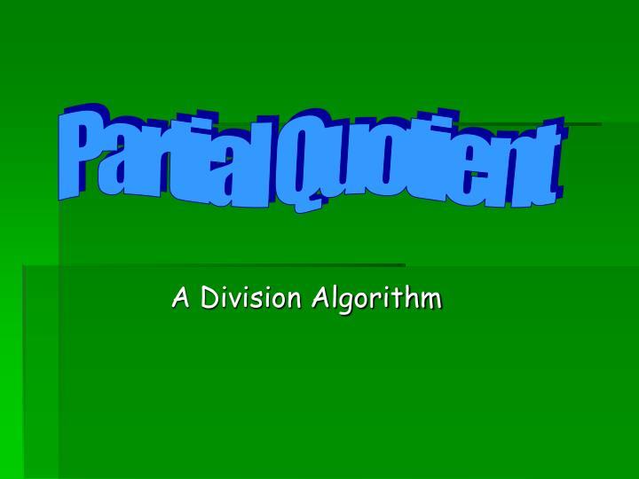 PPT - A Division Algorithm PowerPoint Presentation, free download - ID ...