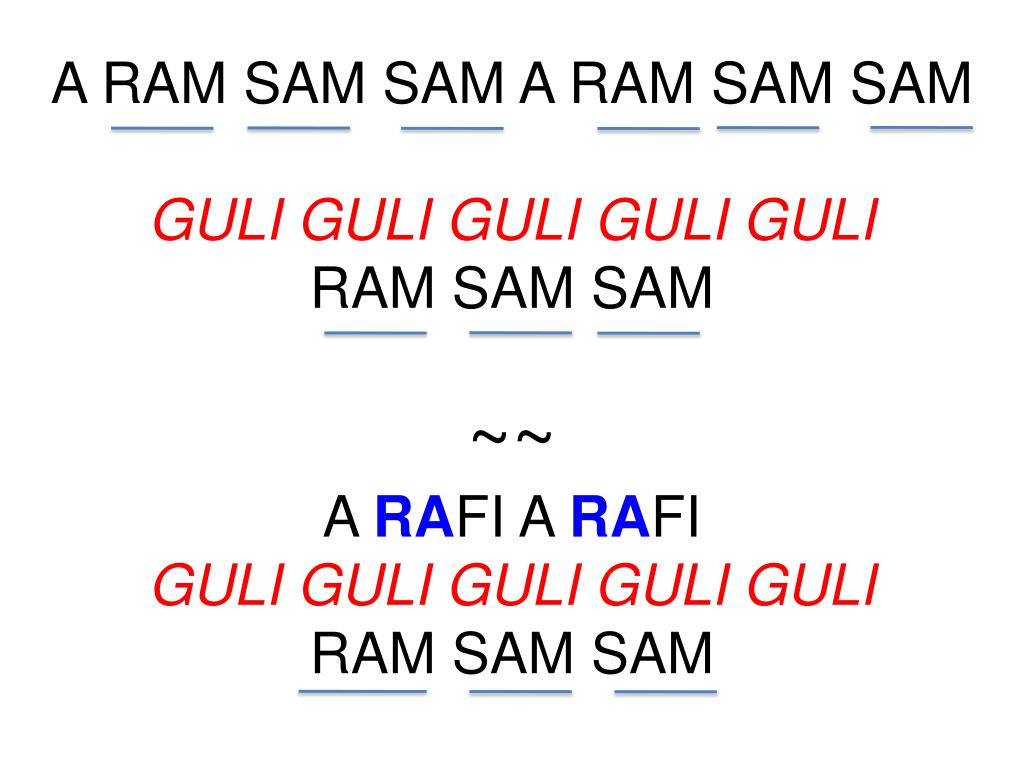 PPT - A RAM SAM SAM A RAM SAM SAM GULI GULI GULI GULI GULI RAM SAM SAM ~~ A  RA FI A RA FI PowerPoint Presentation - ID:3576861
