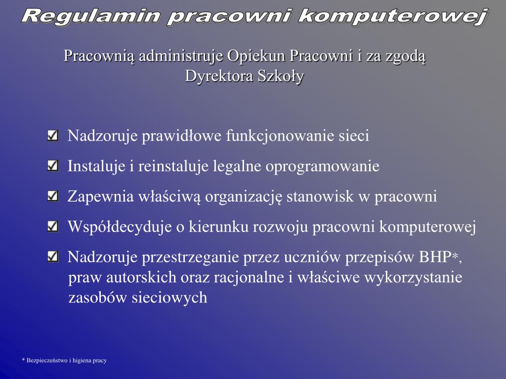 PPT Regulamin Pracowni Komputerowej PowerPoint Presentation Free PPT Regulamin Pracowni Komputerowej PowerPoint Presentation Free