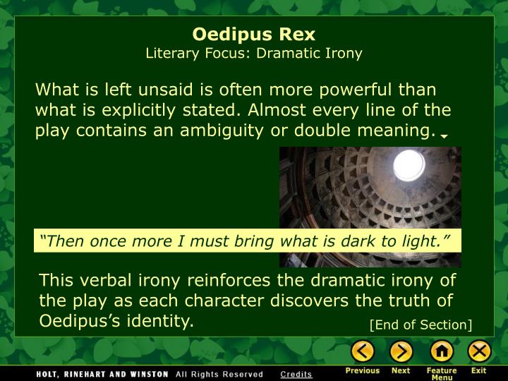 irony in oedipus rex