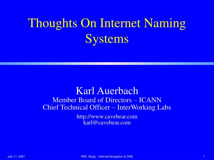 PPT Thoughts On Naming Systems PowerPoint Presentation, free download ID3578048