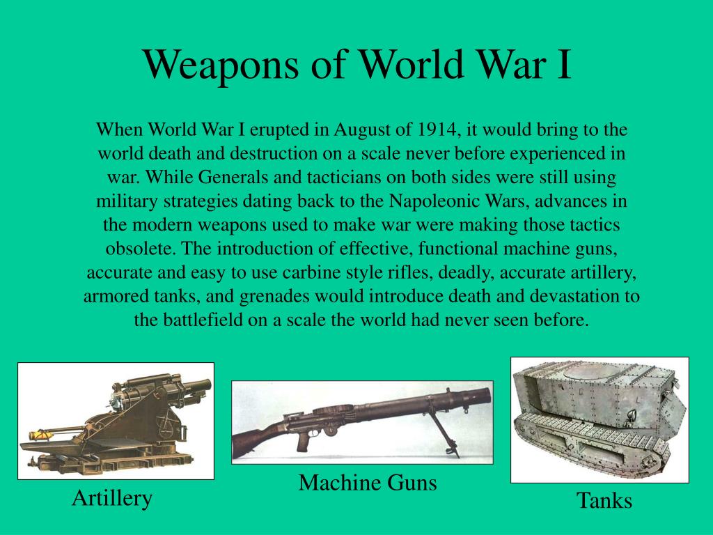 world war 1 weapons