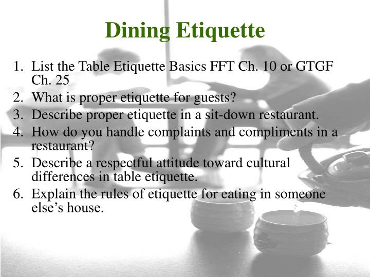 PPT Dining Etiquette PowerPoint Presentation, free download ID3578855