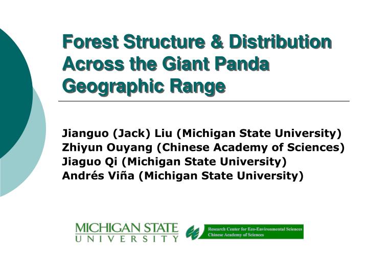 forest structure distribution across the giant panda geographic range n.