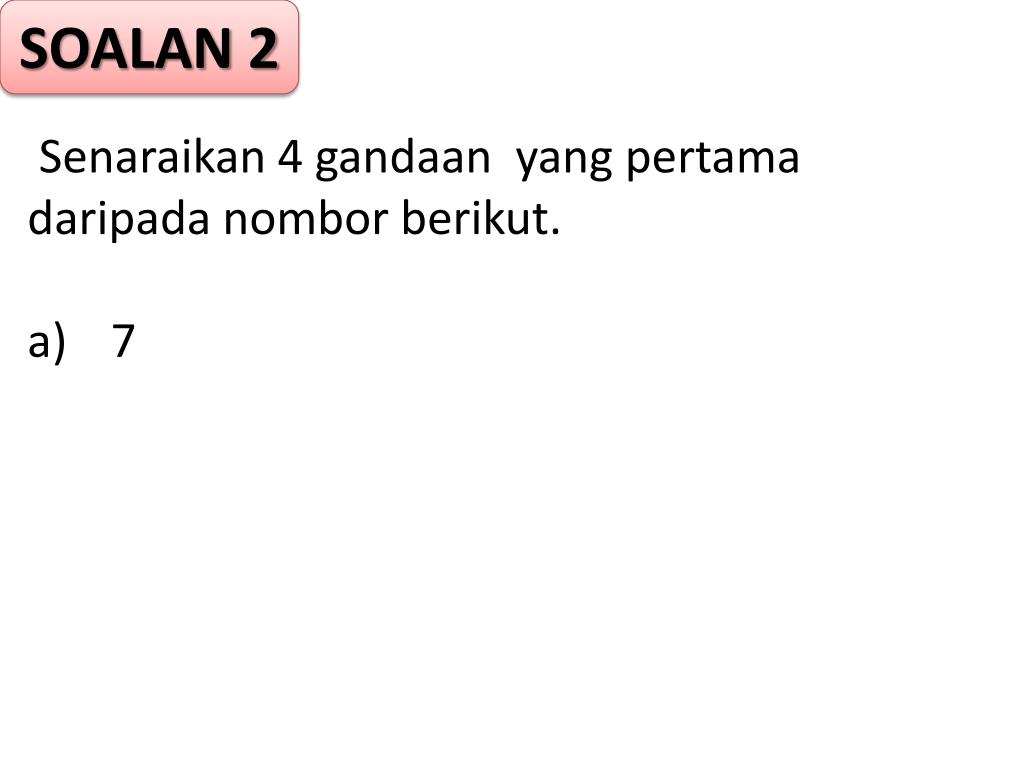 PPT - TEORI NOMBOR UNTUK MURID SEKOLAH RENDAH PowerPoint 