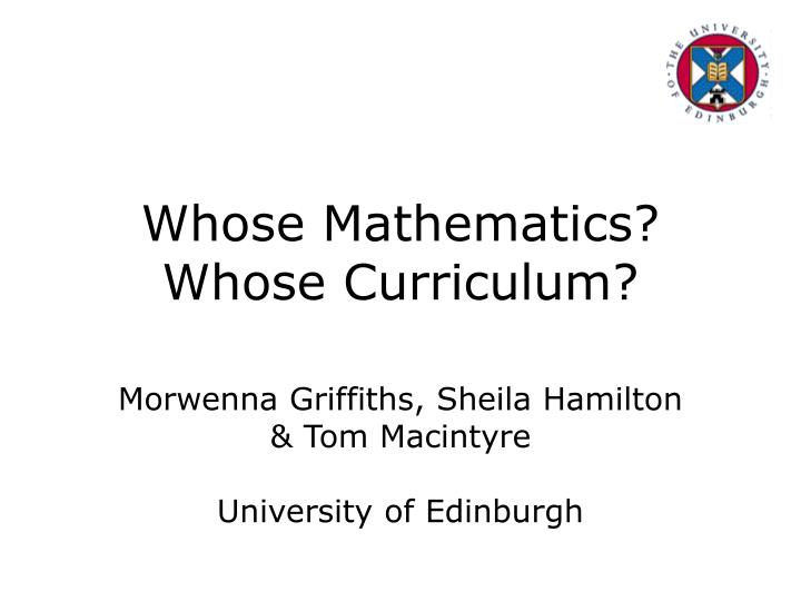 whose mathematics whose curriculum n.