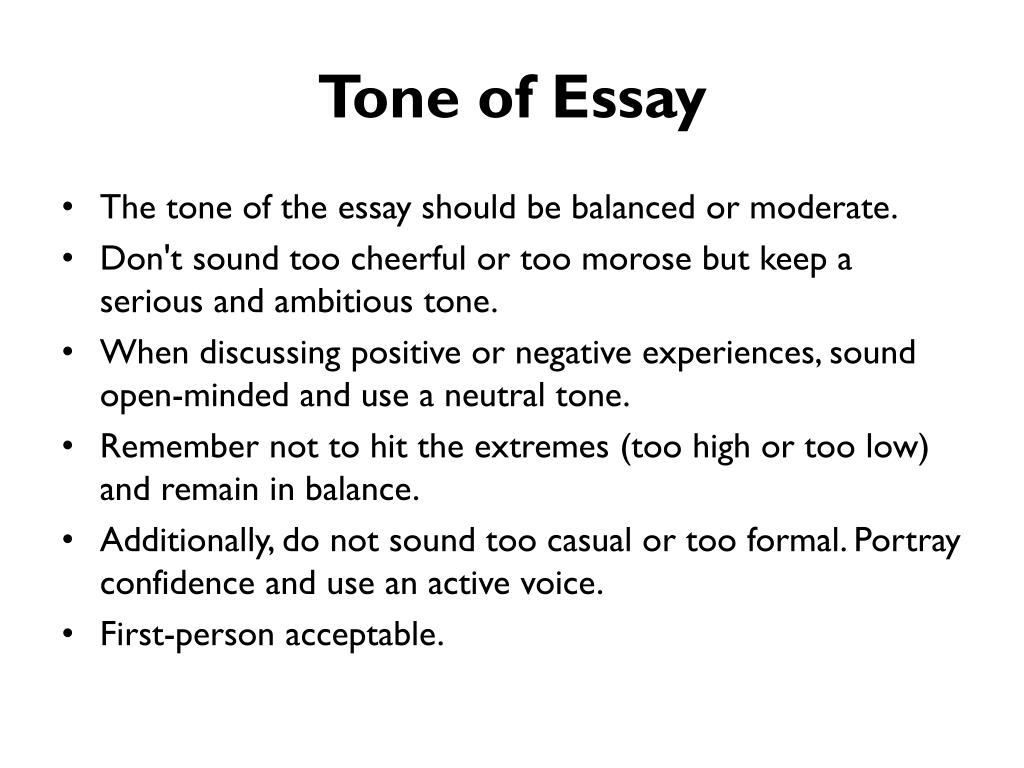 essay examples tone
