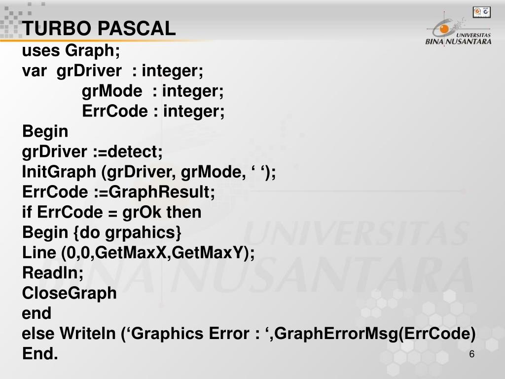 Uses в Паскале. Uses graph в Паскале.