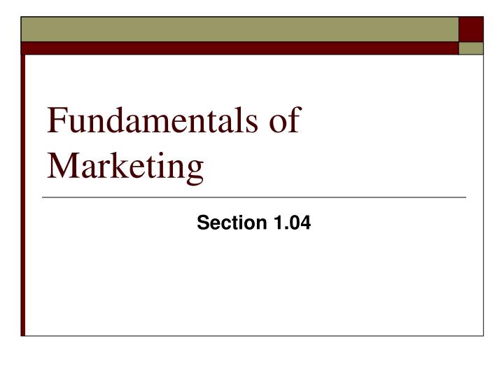 fundamentals of marketing n.