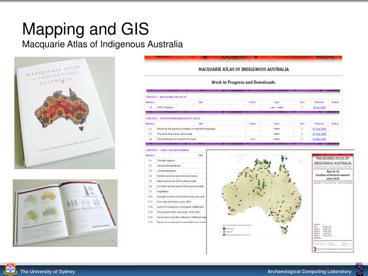 mapping and gis macquarie atlas of indigenous australia n.