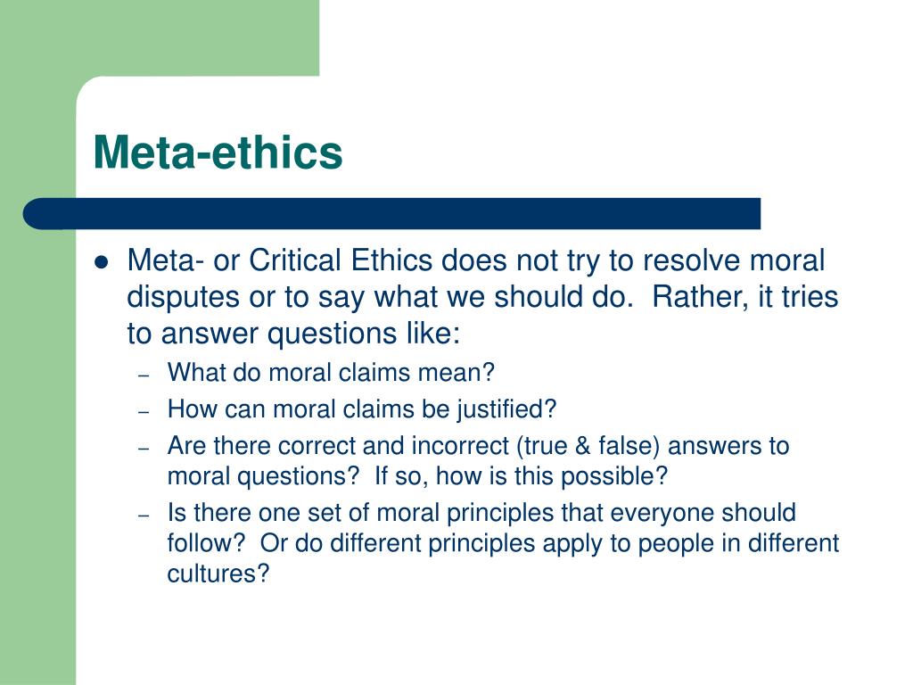 What Is Meta Ethics Example What Is Meta Ethics Example