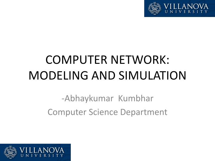 PPT COMPUTER NETWORK MODELING AND SIMULATION PowerPoint Presentation